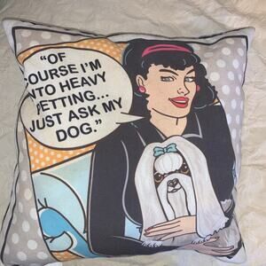 COMIC CARTOON DOG HUMOR PILLOW LICHTENSTEIN STYLE SHIH TZU